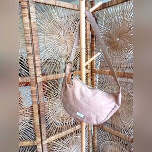 Margot New York Elegant Canvas Tan Cross Body Bag